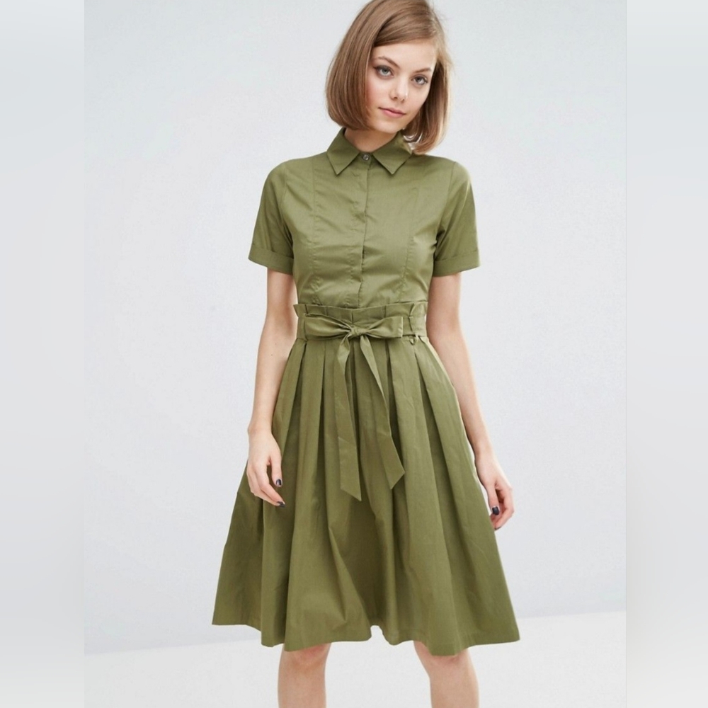 Lost Ink (from ASOS)  Khaki green dress